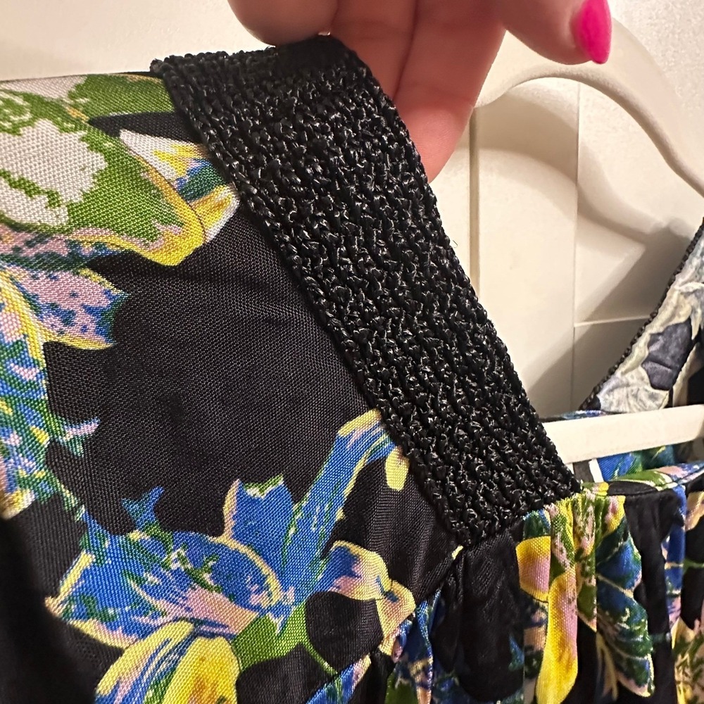 M Missoni Sheath Dress Womens Floral Lily Black Knit Trim 3/4 Sleeve Designer XS - Picture 5 of 7